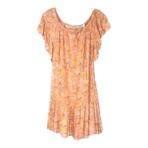 NWT Rachel Zoe Orange Floral Print Mini Dress Size Small